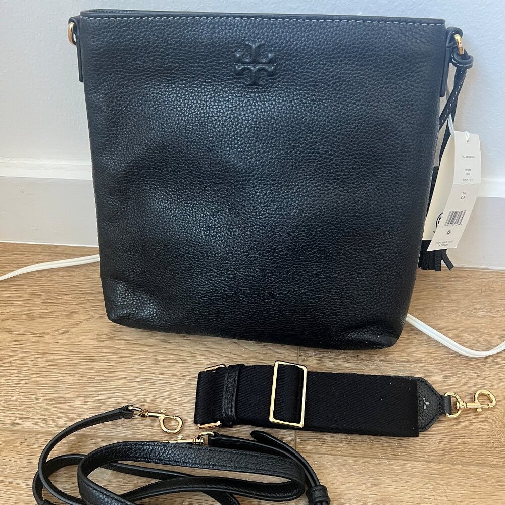 NWT Tory Burch Thea Swingpack Leather Crossbody in Black